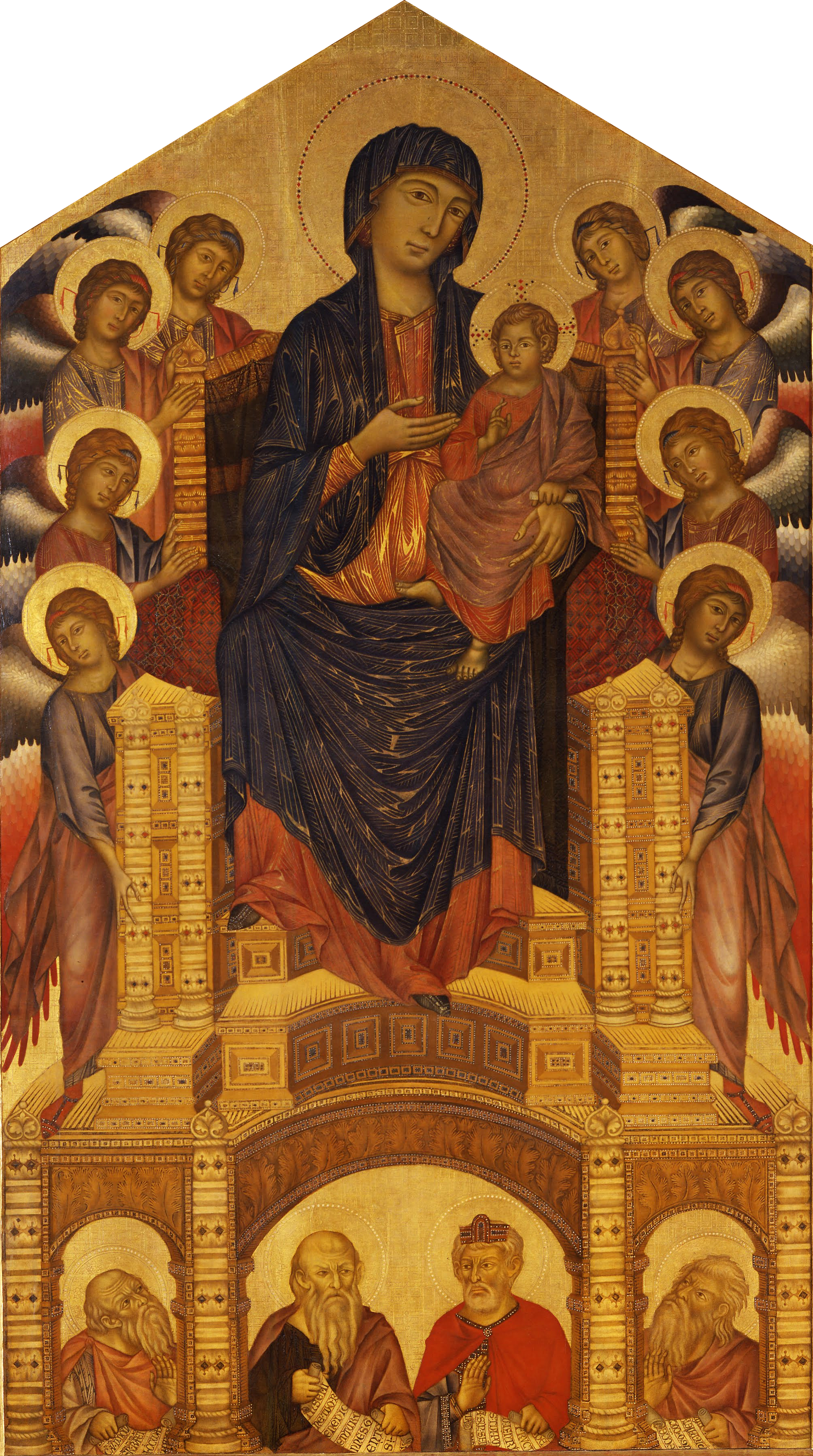 Madonna and Child Enthroned with Angels and Prophets. ˋSanta Trinità Maestà´